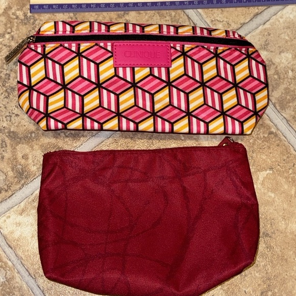 Clinique Makeup Cosmetic Skincare Travel Zippered Bag Pouch Case SET OF 2 - Picture 4 of 9